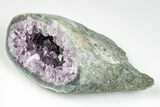 Purple Amethyst Geode With Polished Face - Uruguay #199725-1